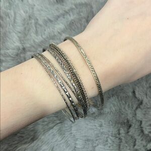 Elegant Silver Bangle Set of 7